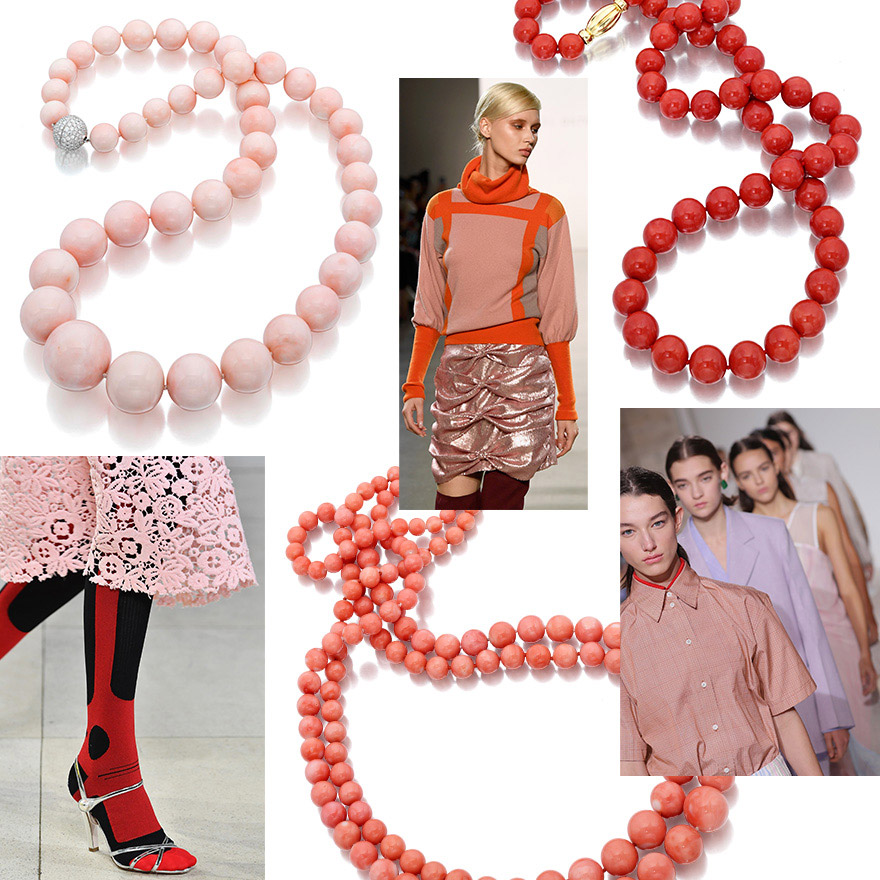 Assael Gem Coral Strads both Angel Skin and Sardinian Coral