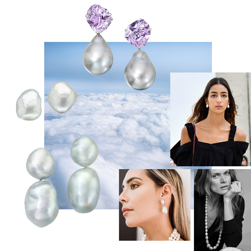 Tahitian baroque pearls, baroque South Sea Pearls