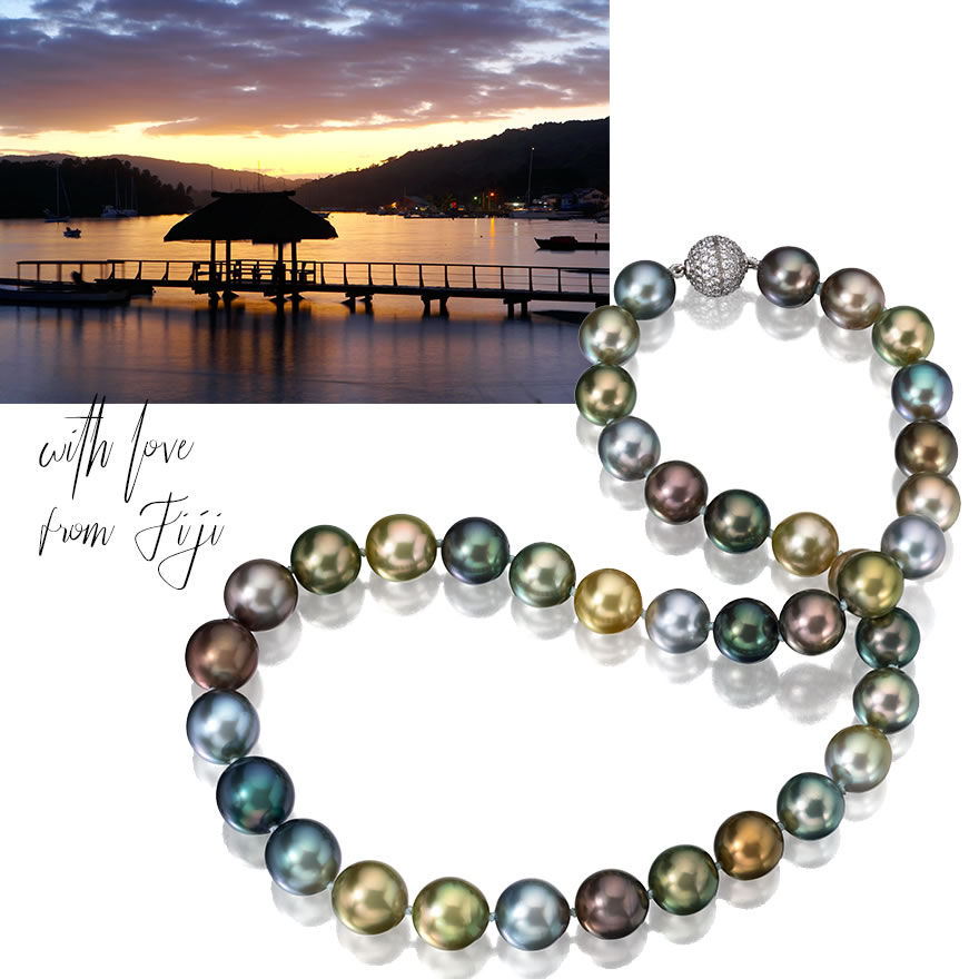 Assael multi-color Fiji pearl necklace