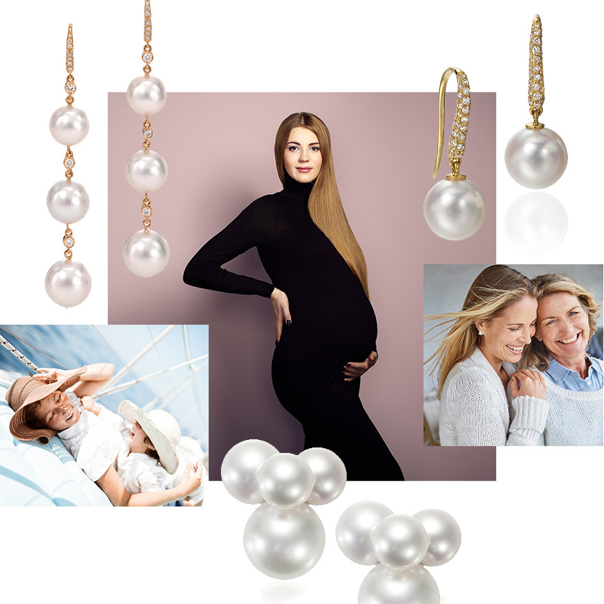 Mothers Day gifts, Contemporary South Sea Pearl Small Bubble Earrings, Assael Essentials Akoya Violetta YG Pave Earrings, Assael Triple Drop South Sea Pearl Earrings, Sean Gilson for Assael, Mother’s Day 2019