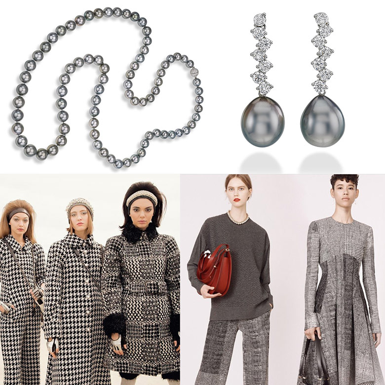 Assael Tahitian Pearl Opera Rope, Assael Tahitian Drop Pearls with Diamonds @ChanelOfficial Fall 2017 RTW, @Jason Wu PreFall 2017 RTW