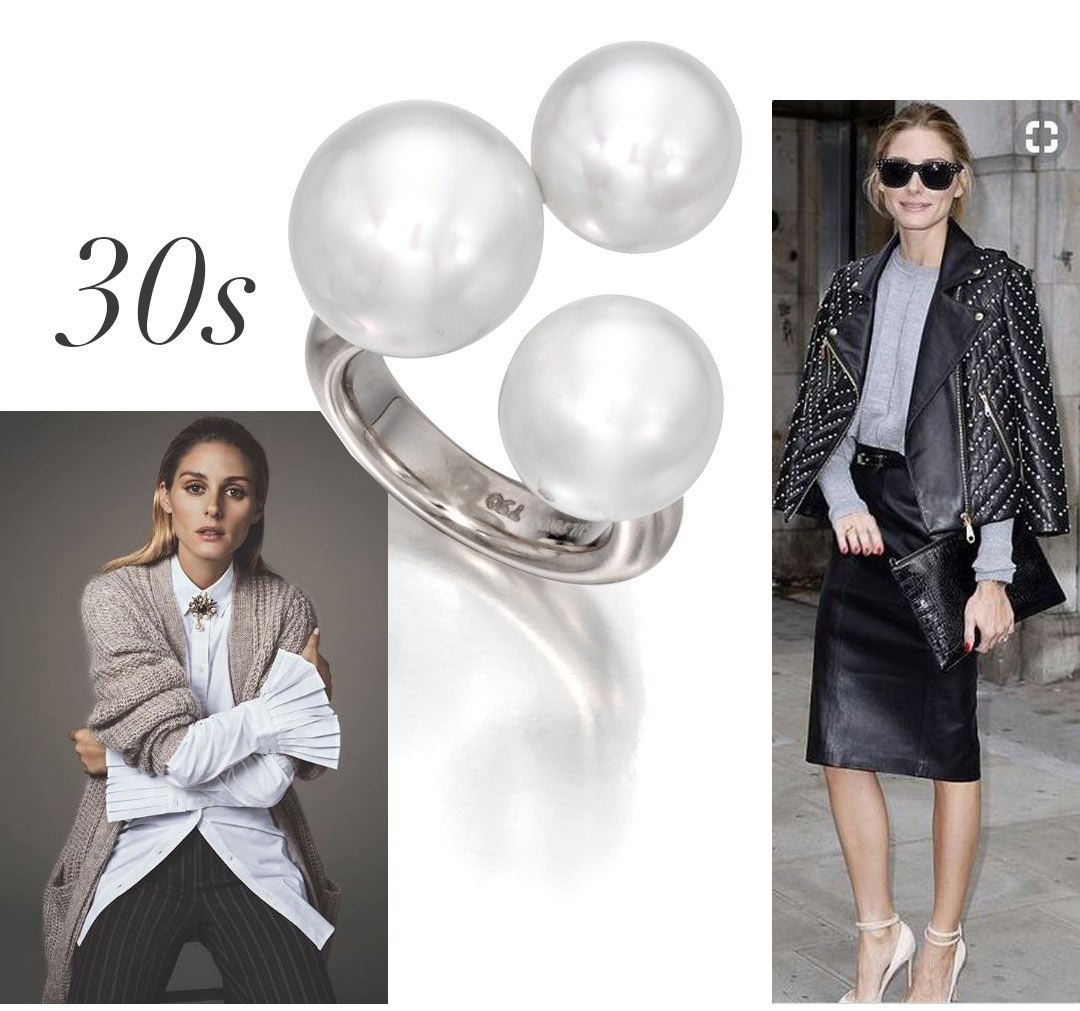 Assael Bubble Ring. Olivia Palermo styles featuring pearl accessories and accents.