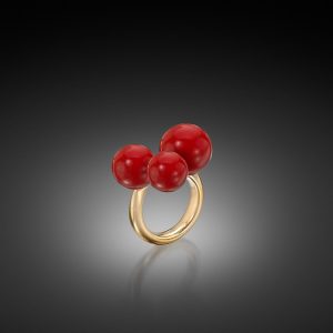 Natural Sardinian Coral Bubble Ring
