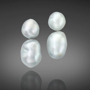 Magnificent South Sea Baroque Pearl Earrings