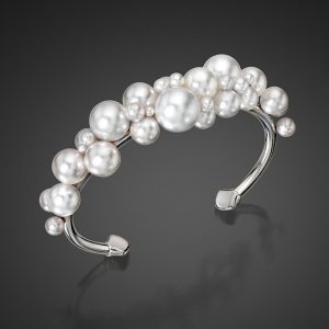 Small Bubble South Sea and Akoya Pearl Bangle by Sean Gilson for Assael