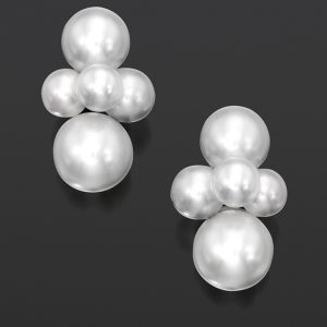 Large Bubble South Sea and Akoya Pearl Earrings by Sean Gilson for Assael