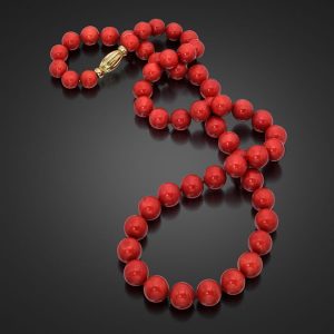 Natural Sardinian Coral 32.5” Necklace