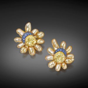 Sun and Moon Golden Keshi Earrings