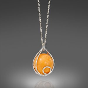 L'Orange Natural Melo Melo Pearl and Diamond Pendant