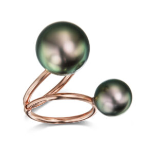 "Split Decision" Tahitian Pearl Multi-Finger Ring