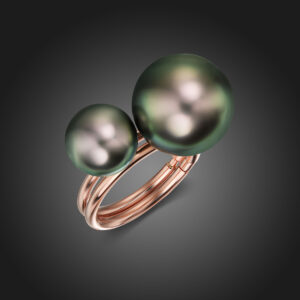 "Split Decision" Tahitian Pearl Multi-Finger Ring