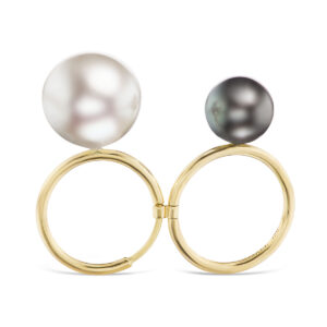 "Split Decision" South Sea Pearl and Tahitian Pearl Multi-Finger Ring