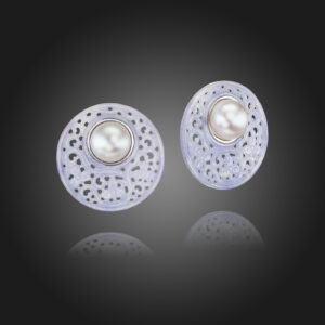 South Sea Pearl Earrings with Lavender Jadeite Jackets