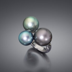 3-Bubble Tahitian Pearl Ring by Sean Gilson for Assael
