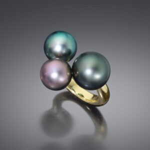3-Bubble Tahitian Pearl Ring by Sean Gilson for Assael