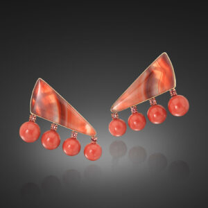 Rich Sardinian Coral and bright Copper Garnets
