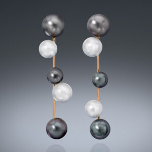 Modernist Tahitian & South Sea Natural Cultured Pearl Earrings