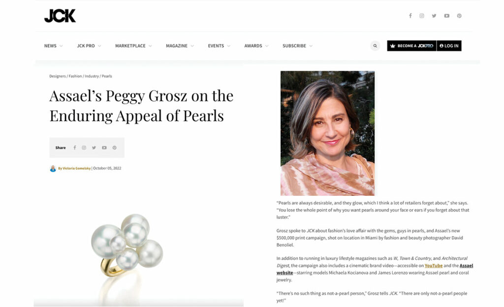 Assael is featured in an online article by JCK