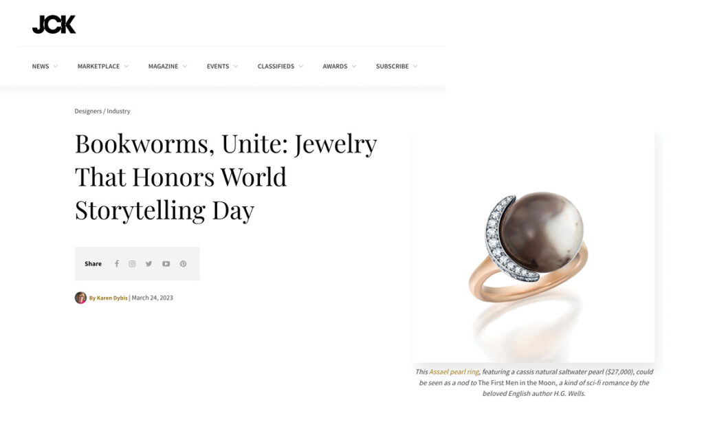 JCK featured the new Assael natural pearl ring
