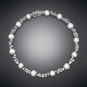Rivière south sea pearl and diamond necklace by Sean Gilson for Assael