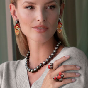 Tahitian Sardinian Naturescape Earrings