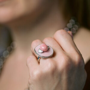 model wearing Assael ring